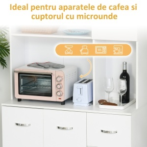 Bufet inaltat Bucatarie 100×39 cm – Rafturi, Sertare & Spatiu Microunde - Img 5