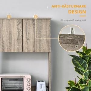 Bufet Modern pentru Bucatarie sau Sala de Pranz, 71x41x178cm, Gri - Img 6