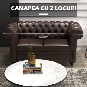 Canapea 2 Locuri – Chesterfield Piele Ecologica - Img 6