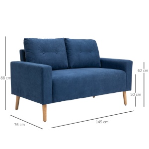 Canapea 2 Locuri – Stil Nordic, Matlasata, 145×76×88 cm - Img 3