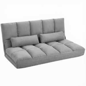 Canapea de Podea, Pliabila 130 cm, Perfect pentru Familie, Gri - Img 1