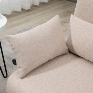 Canapea Extensibila 2 Locuri – Otel & Material, 4 Perne Crem - Img 7