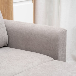 Canapea Extensibila pe Colt 3 locuri cu Sezlong Compartiment din Material Textil - Img 9