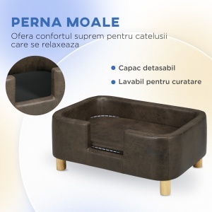 Canapea pentru animale perna acoperita cu spuma de cauciuc detasabila 74x48.5x31cm - Img 7