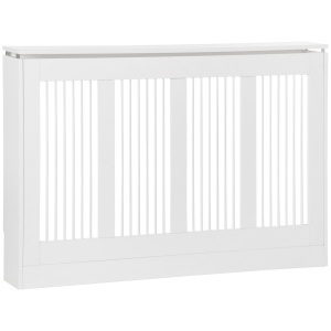 Capac pentru radiator modern din MDF si otel, 120x18x84cm, alb