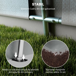 Carport 3,3×6,2 m – Garaj Cort Portabil cu Ventilatie & Copertina - Img 5