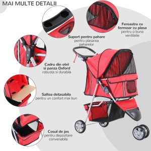 Carucior Animale pentru plimbari 75×45×97 cm - Img 8