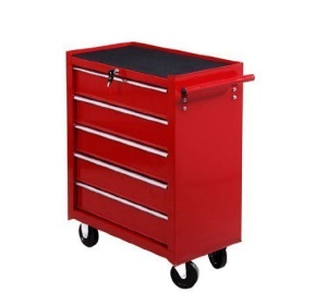 Carucior Atelier – Casetiera cu Sertare, Rosu 67,5×33×77 cm