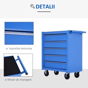 Carucior Atelier – Organizator 5 Sertare pentru Ustensile - Img 6