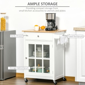 carucior de bucatarie, multifunctional, 67x48x86.5cm, alb - Img 4