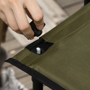 Carucior de gradina pliabil cu roti, Carucior de camping pliabil cu placa pliabila, Carucior utilitar pentru exterior cu cadru din otel si material Oxford, verde - Img 9