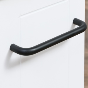 Carucior multifunctional pentru economisirea spatiului pentru baie si bucatarie, carucior din lemn MDF cu roti pivotante si maner, 42,5x20,3x66,7cm, alb - Img 8