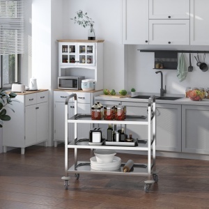 Carucior Pentru Bucatarie 3 Rafturi in Otel Inox 85x45x90cm - Img 2