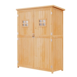 Casuta pentru gradina din lemn de brad, cu rafturi 127.5x50x164 - Img 1