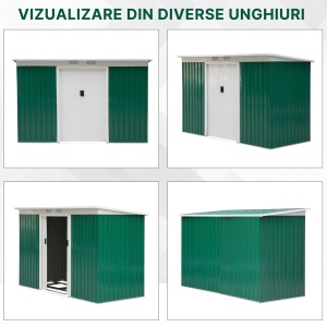 casuta pentru unelte gradina, 277x130x173cm, verde - Img 9