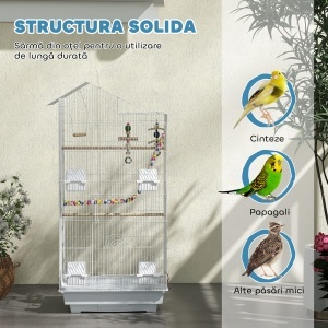 Colivie pentru perusi, cinteze, canari cu accesorii, jucării și tavă - Img 6