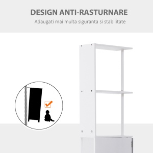 Coloana Baie 15×33×140 cm – Alb & Gri, Spatiu Vertical Compact - Img 6