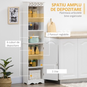 Coloana Baie Lemn Alb – 40×23×160 cm, Decor Sculptura Florala - Img 4