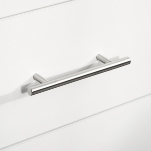 Comoda Alba 112×38,2×81 cm – 4 Sertare cu Detalii Metalice - Img 7