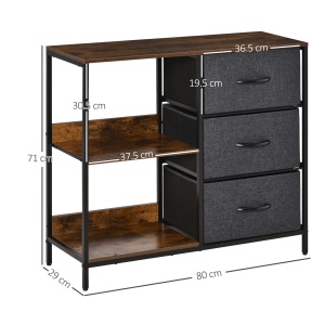 comoda mobila multifunctionala, 80x29x71cm, maro - Img 3