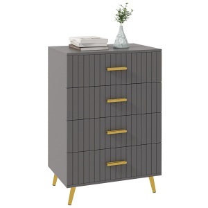 Comoda Moderna – 4 Sertare, 60×40×90 cm, Gri inchis - Img 1