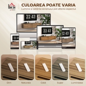 Comodă TV de până la 65" Stil Industrial cu 3 Dulapuri, Maro - Img 7