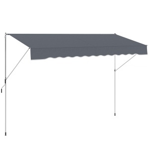 Copertină Retractabilă cu Braț Pliabil, 400x120 cm, Gri Închis - Img 1