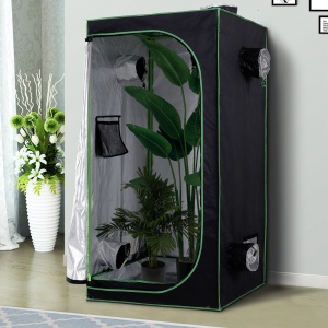 Cort Hidroponic din Oxford 600D cu 5 Orificii de Ventilație Reglabile și Fereastră, 80x80x160 cm, Negru - Img 2