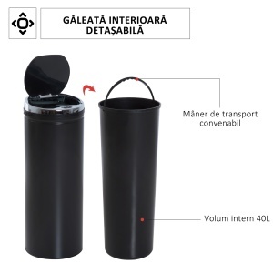 Cos de Gunoi Automat 50L – Senzor Infrarosu & Design Igienic - Img 6
