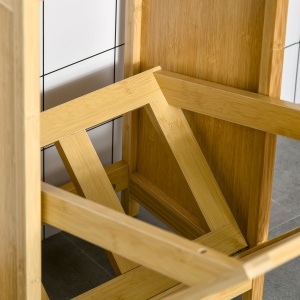 cos de rufe din bambus, 40x30x86.5 cm, lemn natural - Img 9
