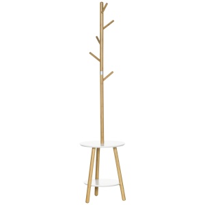 Cuier cu Masuta – MDF, Bambus & Aluminiu 171 cm - Img 1