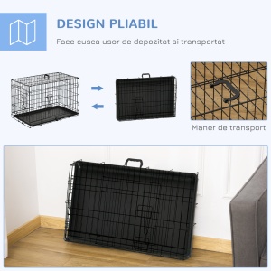 cusca de transport pentru animale, 76×46×52cm - Img 4