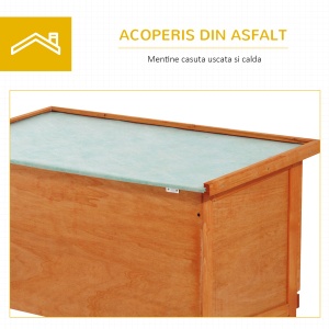 cusca exterior, pentru iepuri, din lemn, 90x45x65cm - Img 7