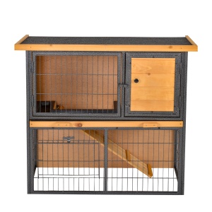 Cusca Iepuri Exterior – Lemn & Metal, Cu Rampa & Spatiu Deschis - Img 1