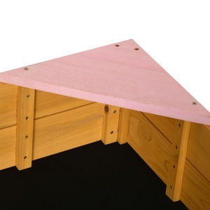 Cutie din Lemn pentru Nisip pentru Copii, Cutie pentru Nisip cu Material Netesut si 4 Scaune - Img 7
