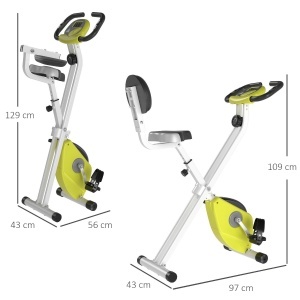 Cyclette Magnetica Pliabila, cu Inaltime si Intensitate Reglabile, Ecran LCD, Galbena - Img 3