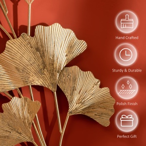 Decoratiune Perete 3D – Frunze Gingko Moderne - Img 6
