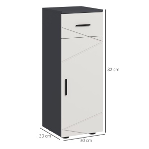 Dulap Baie 30×30×82 cm – Gri cu Sertar & Nivele Reglabile - Img 3