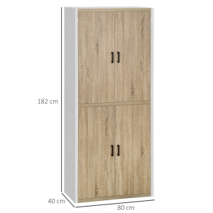 Dulap de Depozitare 4 Usi si 4 Rafturi Reglabile 80x40x182 cm – Crem/Alb - Img 3