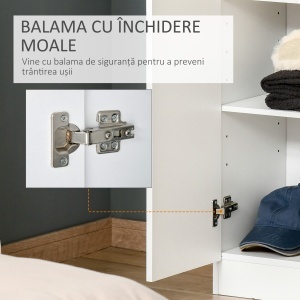 Dulap de depozitare, cu 2 compartimente și rafturi reglabile pentru dormitor living birou, 59×31×155 cm - Img 7