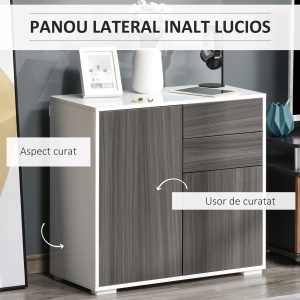 Dulap Gri Multiuz – Sertare & Compartimente cu Apasare - Img 5