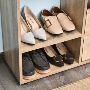 Dulap Pantofi Design Modern 20 Perechi pentru Hol in Lemn 101,5 x 25,5 x 98 cm - Img 9