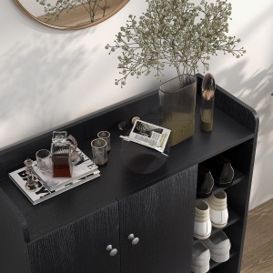 Dulap Pantofi Negru – 2 Usi Basculante, 83×30×90 cm - Img 8