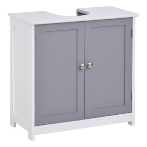 Dulap sub Chiuveta de Baie 2 Usi si Etajera Reglabila din MDF 60x30x60cm - Img 1