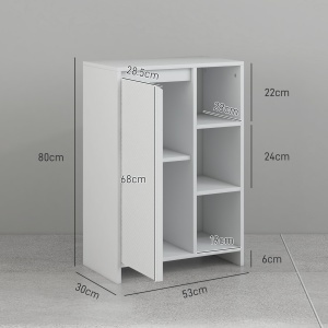 Dulapior Baie – Alb, 53×30×80 cm, Cu Rafturi si Usa - Img 3