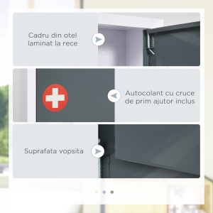 Dulapior Medicamente – Montat pe Perete, 3 Nivele - Img 6