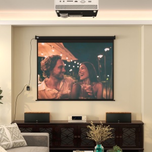 Ecran de Proiecție 100 inch, Format 4:3 Reglabil cu Telecomandă, Ecran de Proiecție Compact, 203x152 cm, Negru - Img 9