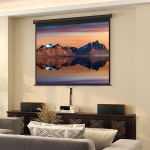 Ecran de Proiecție 100 Inch Reglabil, cu Montare pe Tavan și Perete, Pânză pentru Proiector, 203x152 cm, Negru - Img 9