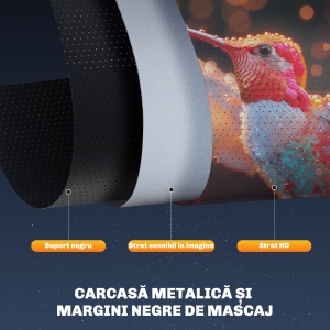 Ecran pentru Proiector 84 Inch cu Telecomandă, din PVC și Metal, 212x8x150 cm, Alb - Img 9