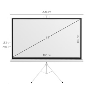 Ecran Proiectie 84” – Portabil cu Suport, 4K HD 16:9 - Img 3